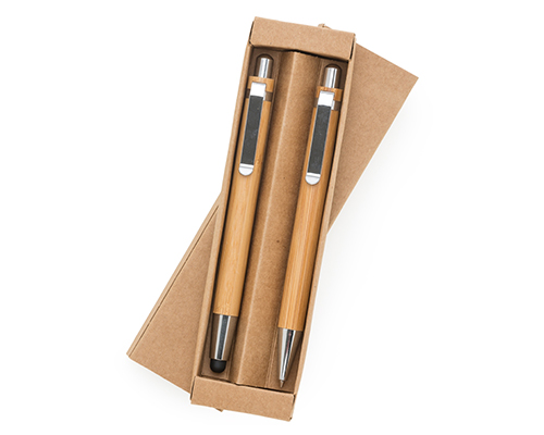 Kit Ecológico com caneta e lapiseira bambu
