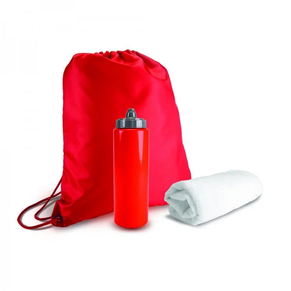 Kit Mochila, Squeeze e Toalha